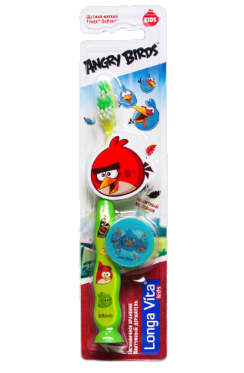 фото упаковки Longa Vita щетка зубная детская Angry Birds