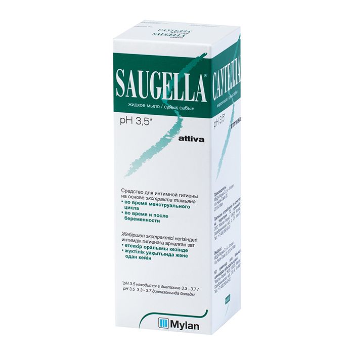 Saugella Attiva Средство для интимной гигиены, мыло жидкое, 250 мл, 1 шт.