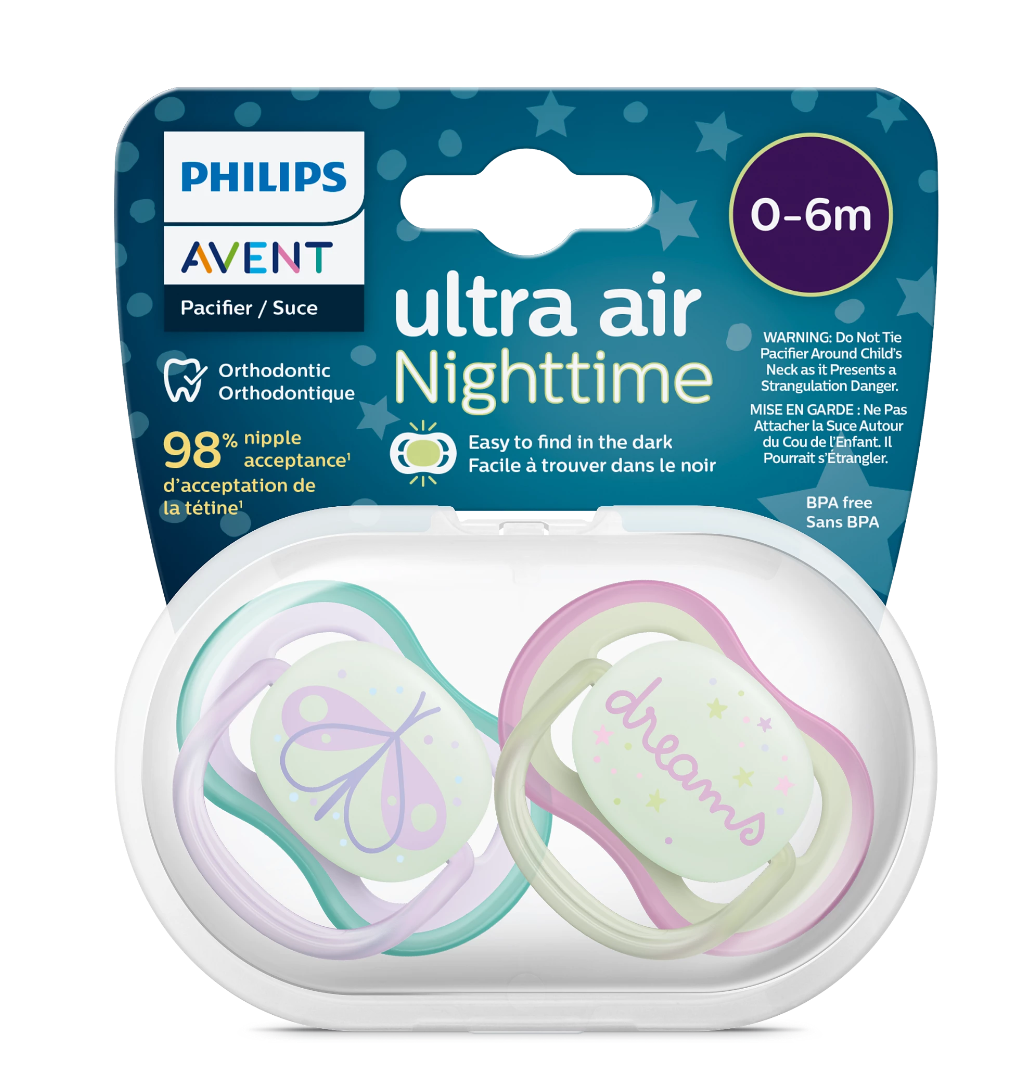 фото упаковки Philips Avent Ultra air Night Пустышка светящаяся с футляром