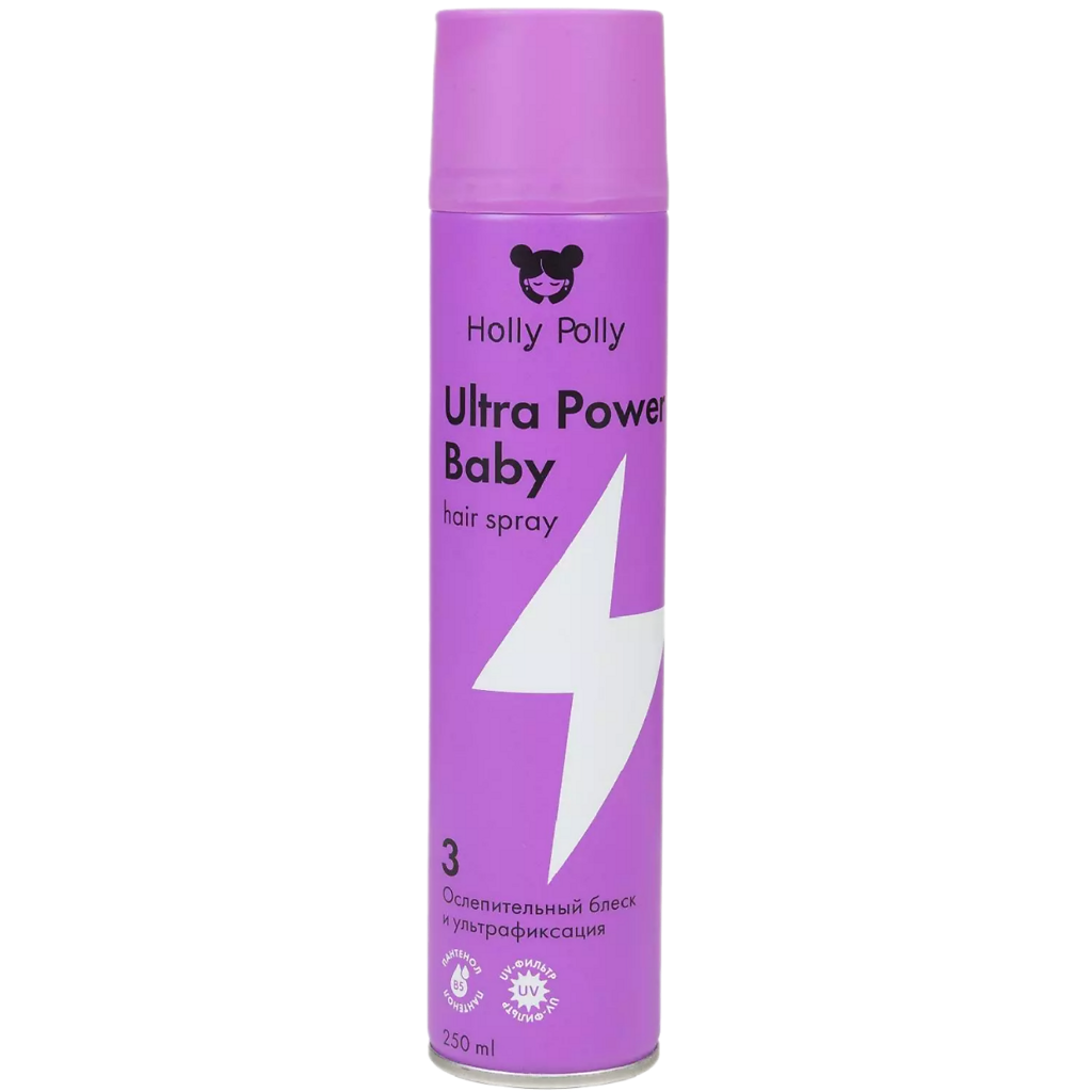 фото упаковки Holly Polly Ultra Power Baby Лак для волос Ослепительный блеск и ультрафиксация