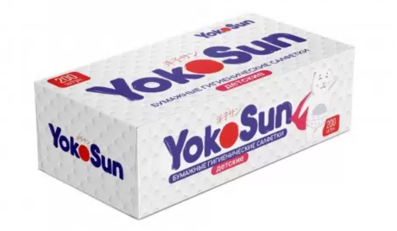 Yokosun Салфетки детские бумажные гигиенические, 200 шт.