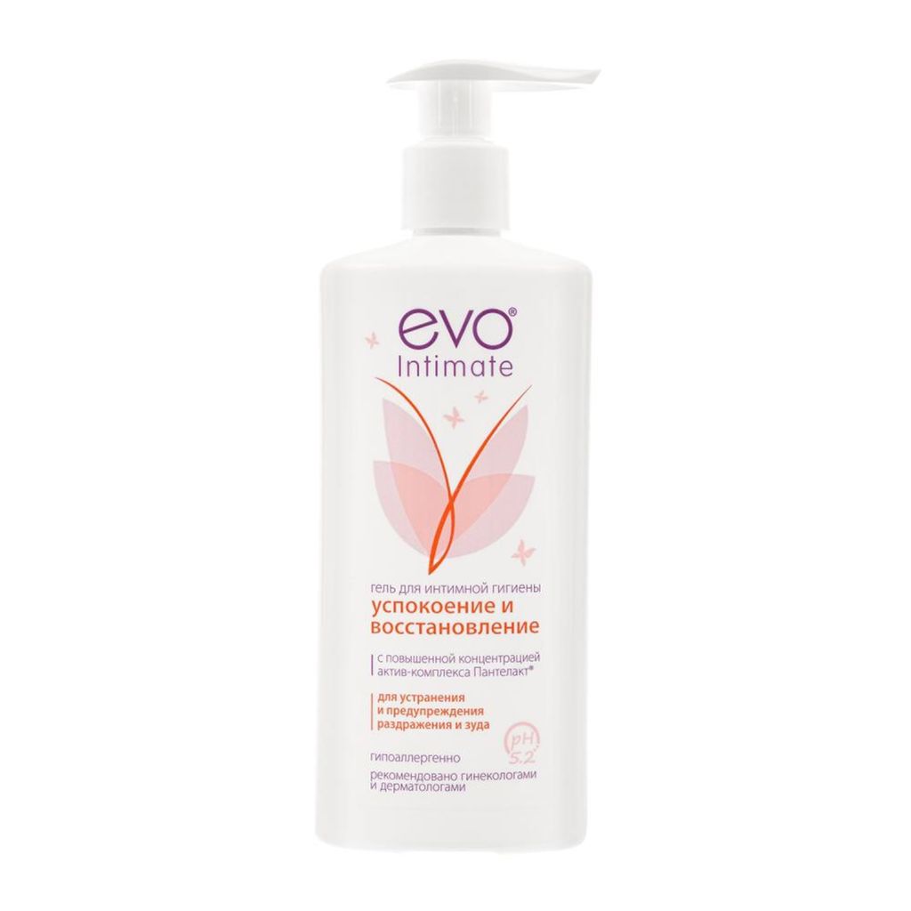 фото упаковки Evo Intimate Гель для интимной гигиены Успокоение и восстановление, гель, экстрамягкий с комплексом пантелакт, 250 мл, 1 шт. фото упаковки Evo Intimate Гель для интимной гигиены Успокоение и восстановление