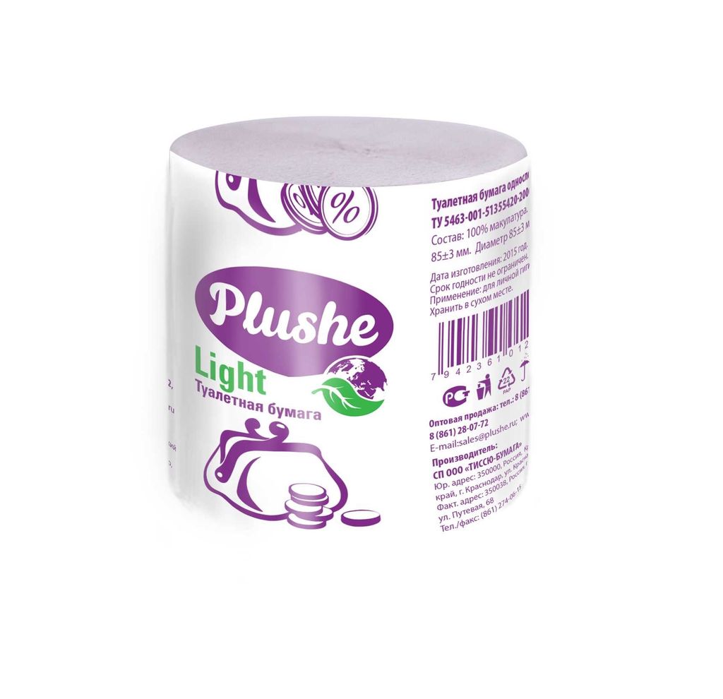 фото упаковки Plushe Light туалетная бумага