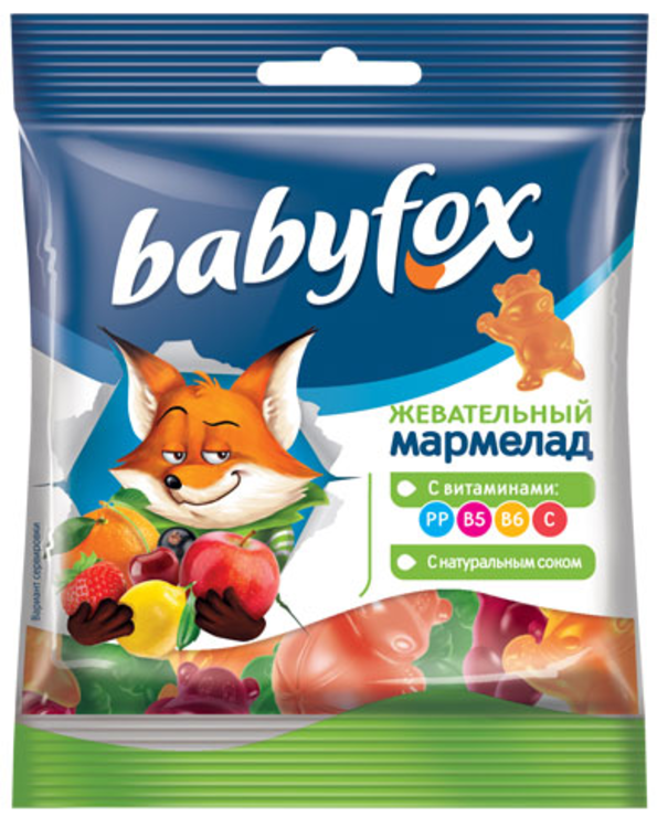 фото упаковки Babyfox мармелад жевательный с соком ягод и фруктов