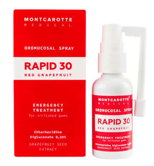 фото упаковки Montcarotte Medical Rapid 30 Cпрей для полости рта