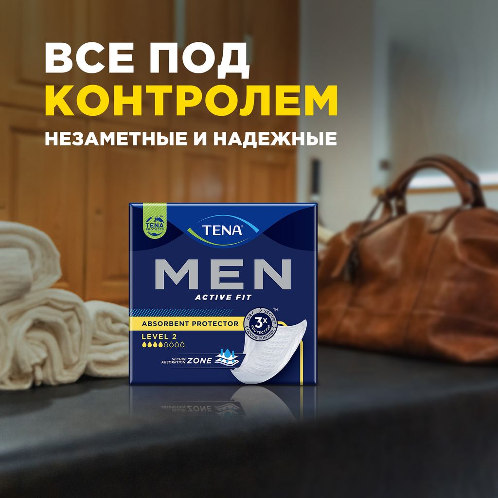 Tena Men вкладыши урологические уровень 2, прокладки урологические, medium, 20 шт.