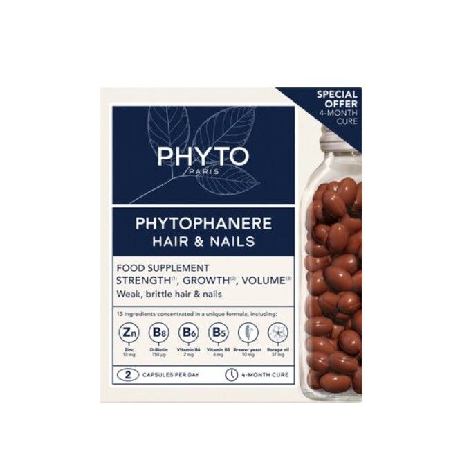 фото упаковки Phytosolba Phytophanere Набор БАД для волос и ногтей, капсулы, набор капсул 120х2, 1 шт. фото упаковки Phytosolba Phytophanere Набор БАД для волос и ногтей