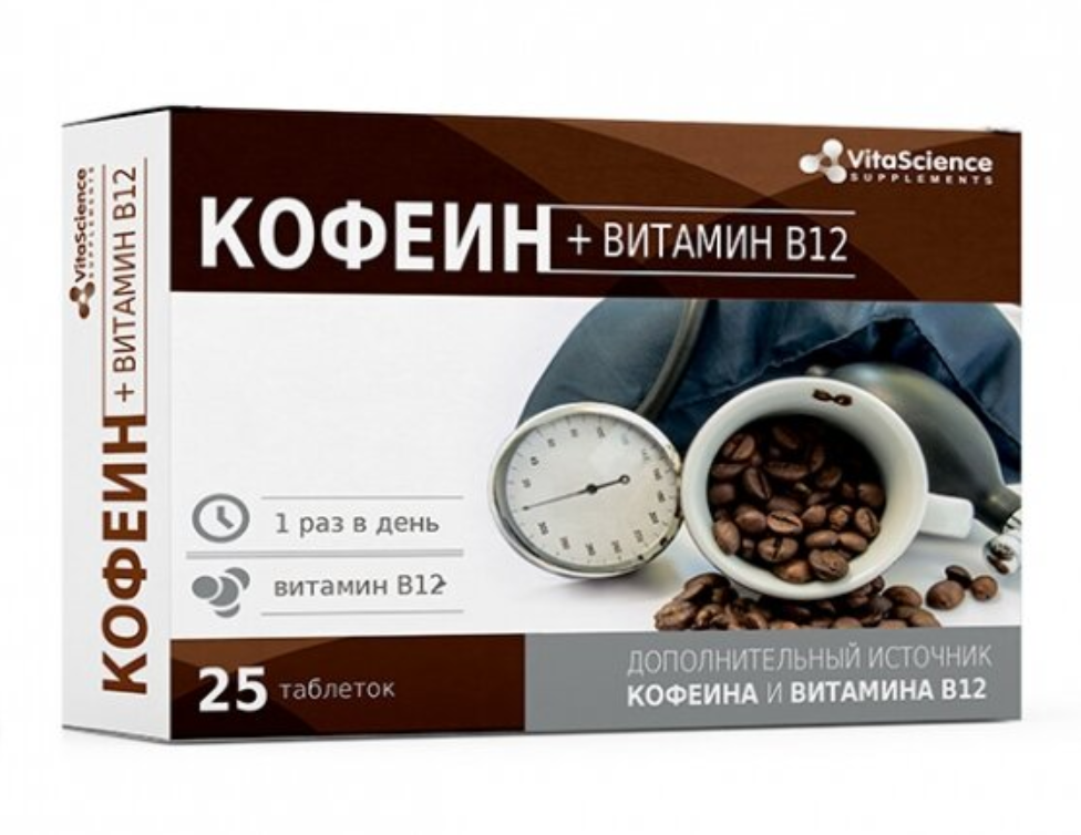 фото упаковки Vitascience Кофеин + витамин В12