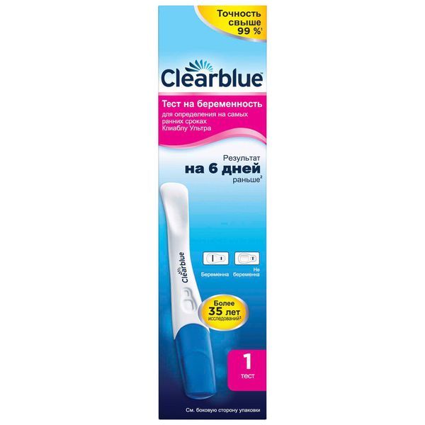 фото упаковки Clearblue Ultra Тест для определения беременности на самых ранних сроках