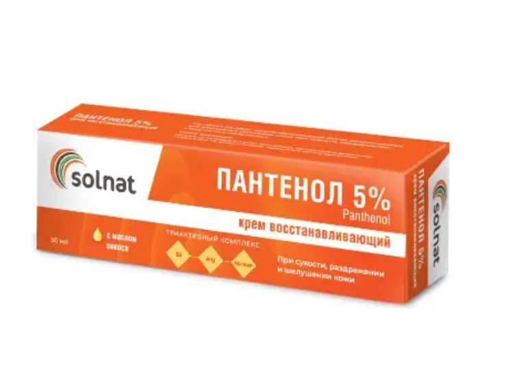 фото упаковки Solnat крем восстанавливающий пантенол