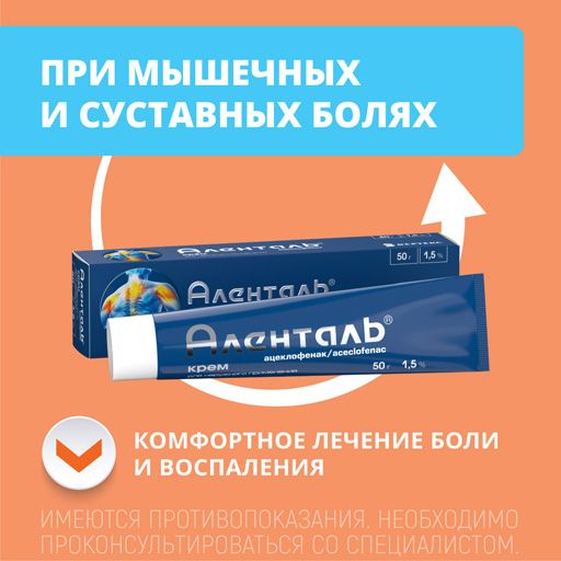 Аленталь, 1.5%, крем для наружного применения, 50 г, 1 шт.