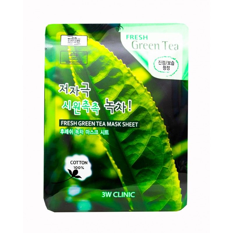 фото упаковки 3W Clinic Маска для лица зеленый чай тканевая