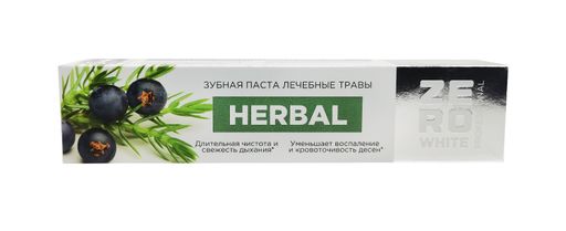 Zero White Зубная паста Herbal лечебные травы, паста зубная, 100 г, 1 шт.