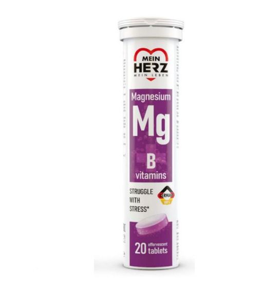 Mein Herz Магний+Витамины группы B, таблетки шипучие, апельсин, 20 шт.
