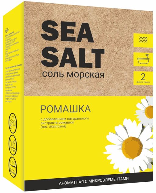 Соль морская экстракт ромашки, соль для ванн, 500 г, 1 шт.