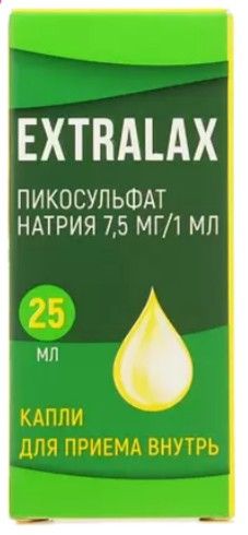 Extralax Пикосульфат натрия, 7.5 мг/мл, капли для приема внутрь, 25 мл, 1 шт.