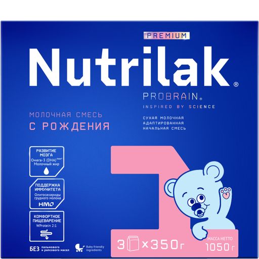 Nutrilak Premium+ 1 Смесь молочная 0-6 мес, смесь молочная сухая, 1050 г, 1 шт.