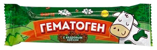 Гематоген Форте с кедровым орехом, плитка, 40 г, 1 шт.