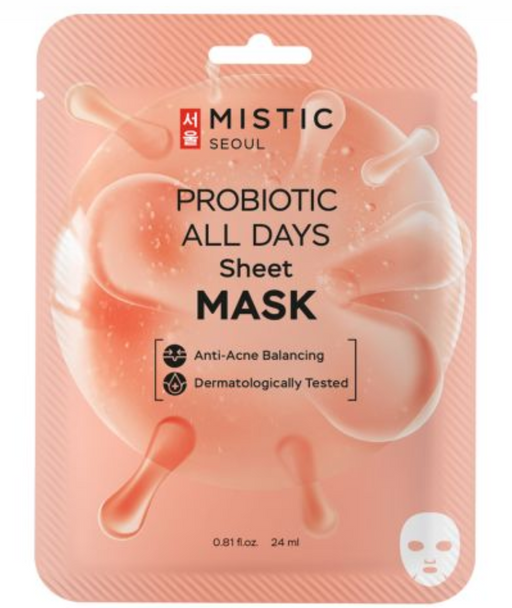 Mistic маска тканевая для лица, маска, с пробиотиками, 24 мл, 1 шт.