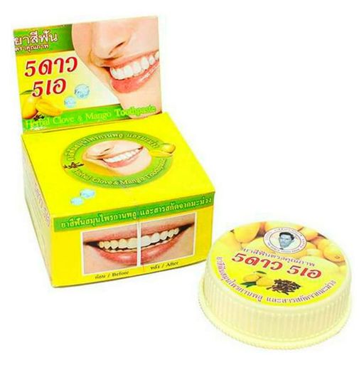 5 star cosmetic паста зубная отбеливающая травяная, для детей с 14 лет и взрослых, паста, с экстрактом манго, 25 г, 1 шт.