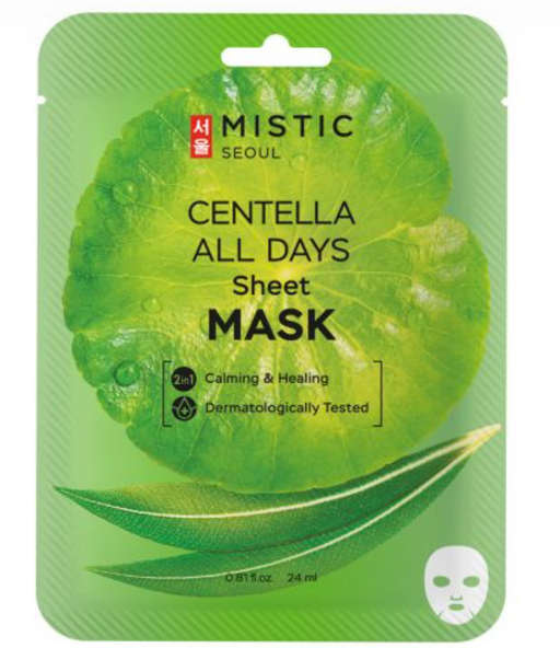 Mistic маска тканевая для лица, маска, с экстрактом цeнтеллы азиатской, 24 мл, 1 шт.