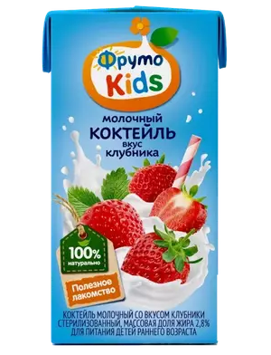 ФрутоНяня Коктейль молочный Клубника, для детей с 12 месяцев, 200 мл, 1 шт.